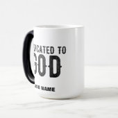DEDICATED TO GOD COOL BLACK TEKST MAGISCHE MOK (Voorkant links)