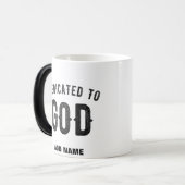 DEDICATED TO GOD COOL BLACK TEKST MAGISCHE MOK (Voorkant links)
