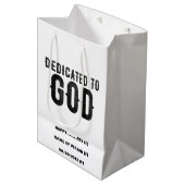 DEDICATED TO GOD COOL BLACK TEKST MEDIUM CADEAUZAKJE (Voorkant Gekanteld)