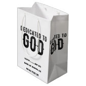 DEDICATED TO GOD COOL BLACK TEKST MEDIUM CADEAUZAKJE (Achterkant Gekanteld)
