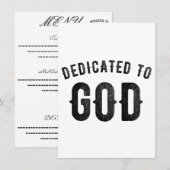 DEDICATED TO GOD COOL  BLACK TEKST MENU (Voorkant / Achterkant)