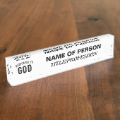 DEDICATED TO GOD COOL BLACK TEKST NAAMBORDJE (Zijkant)