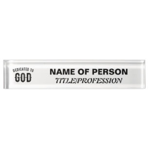 DEDICATED TO GOD COOL  BLACK TEKST NAAMBORDJE