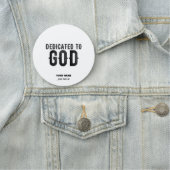 DEDICATED TO GOD COOL BLACK TEKST NAAMPLAATJE (In situ)