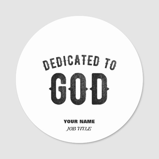 DEDICATED TO GOD COOL  BLACK TEKST NAAMPLAATJE (Voorkant)
