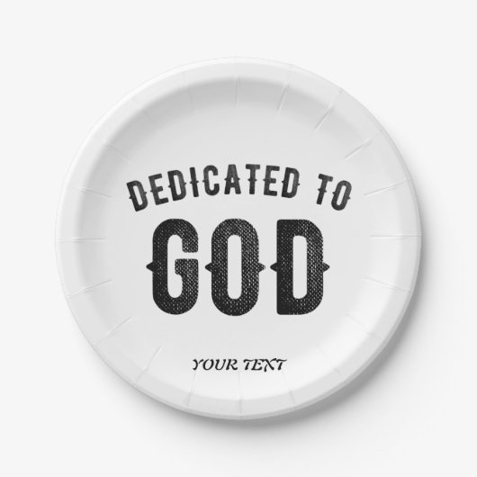 DEDICATED TO GOD COOL BLACK TEKST PAPIEREN BORDJE (Voorkant)