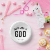 DEDICATED TO GOD COOL  BLACK TEKST PAPIEREN KOMMEN (Feest)