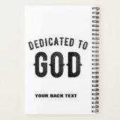 DEDICATED TO GOD COOL  BLACK TEKST PLANNER (Achterkant)