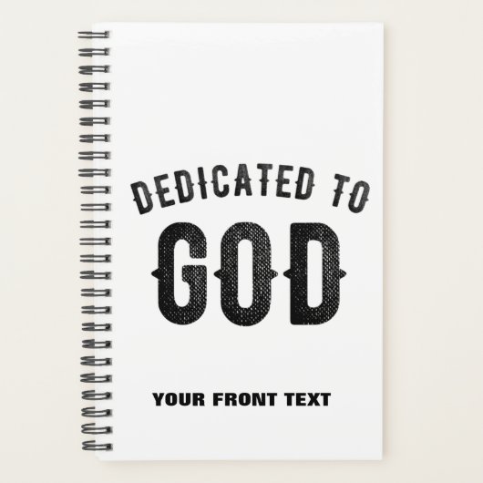 DEDICATED TO GOD COOL  BLACK TEKST PLANNER (Voorkant)