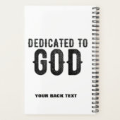 DEDICATED TO GOD COOL BLACK TEKST PLANNER (Achterkant)