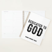 DEDICATED TO GOD COOL BLACK TEKST PLANNER (Display)