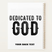 DEDICATED TO GOD COOL BLACK TEKST PLANNER (Achterkant)
