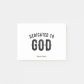 DEDICATED TO GOD COOL BLACK TEKST POST-IT® NOTES (Voorkant)