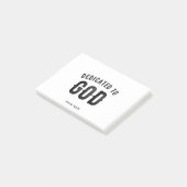 DEDICATED TO GOD COOL  BLACK TEKST POST-IT® NOTES (Schuin)