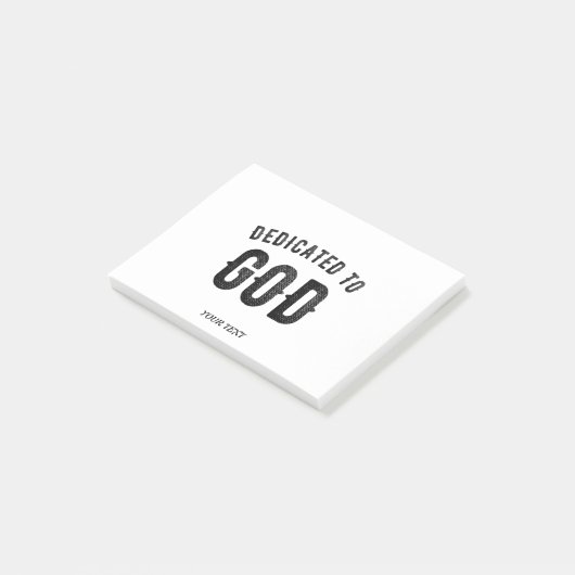DEDICATED TO GOD COOL  BLACK TEKST POST-IT® NOTES (Schuin)