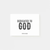 DEDICATED TO GOD COOL BLACK TEKST POST-IT® NOTES (Voorkant)