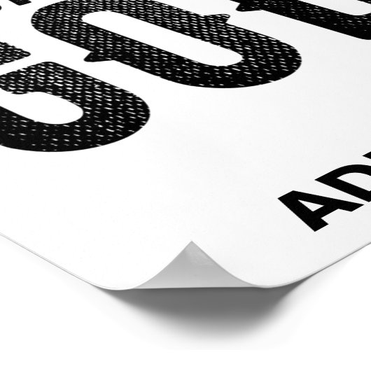 DEDICATED TO GOD COOL BLACK TEKST POSTER (Hoek)