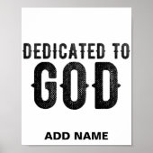DEDICATED TO GOD  COOL BLACK TEKST POSTER (Voorkant)