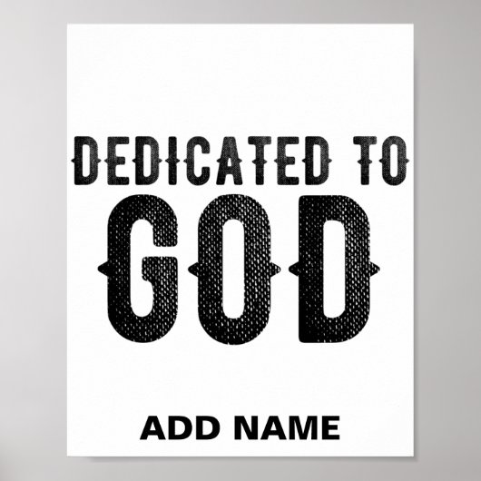 DEDICATED TO GOD  COOL BLACK TEKST POSTER (Voorkant)