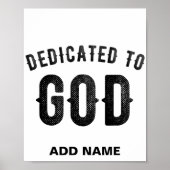 DEDICATED TO GOD COOL  BLACK TEKST POSTER (Voorkant)