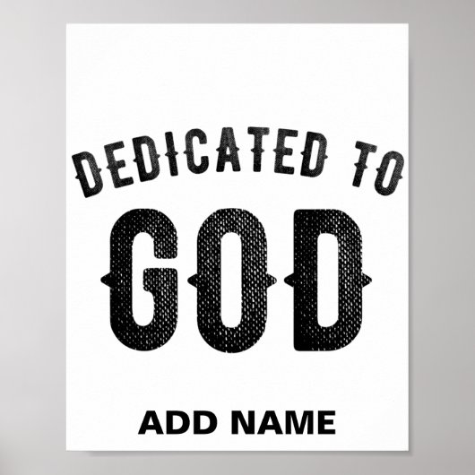 DEDICATED TO GOD COOL  BLACK TEKST POSTER (Voorkant)