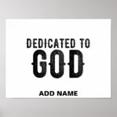 DEDICATED TO GOD COOL BLACK TEKST POSTER (Voorkant)
