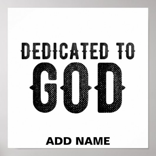 DEDICATED TO GOD  COOL BLACK TEKST POSTER (Voorkant)