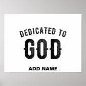 DEDICATED TO GOD COOL BLACK TEKST POSTER (Voorkant)