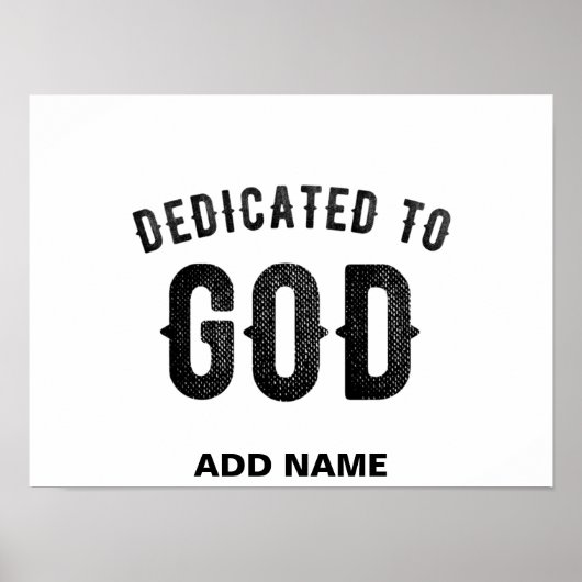 DEDICATED TO GOD COOL  BLACK TEKST POSTER (Voorkant)