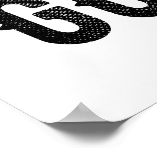 DEDICATED TO GOD COOL  BLACK TEKST POSTER (Hoek)