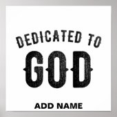 DEDICATED TO GOD COOL  BLACK TEKST POSTER (Voorkant)