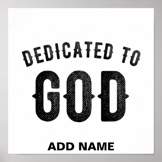 DEDICATED TO GOD COOL  BLACK TEKST POSTER (Voorkant)