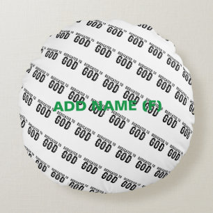 DEDICATED TO GOD  COOL BLACK TEKST ROND KUSSEN