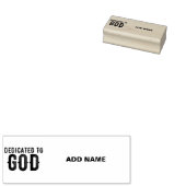 DEDICATED TO GOD  COOL BLACK TEKST RUBBERSTEMPEL (Gestempeld)