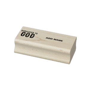 DEDICATED TO GOD COOL BLACK TEKST RUBBERSTEMPEL