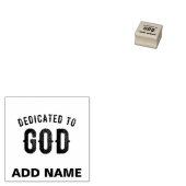 DEDICATED TO GOD COOL  BLACK TEKST RUBBERSTEMPEL (Gestempeld)