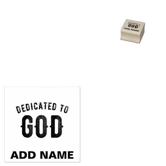 DEDICATED TO GOD COOL  BLACK TEKST RUBBERSTEMPEL (Gestempeld)