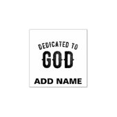 DEDICATED TO GOD COOL  BLACK TEKST RUBBERSTEMPEL (Afrduk)