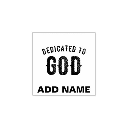 DEDICATED TO GOD COOL BLACK TEKST RUBBERSTEMPEL (Afrduk)