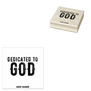 DEDICATED TO GOD  COOL BLACK TEKST RUBBERSTEMPEL