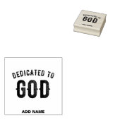 DEDICATED TO GOD COOL  BLACK TEKST RUBBERSTEMPEL (Gestempeld)