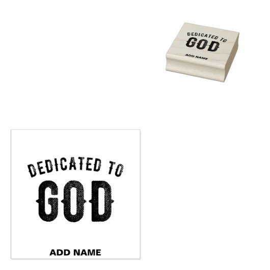 DEDICATED TO GOD COOL BLACK TEKST RUBBERSTEMPEL (Gestempeld)