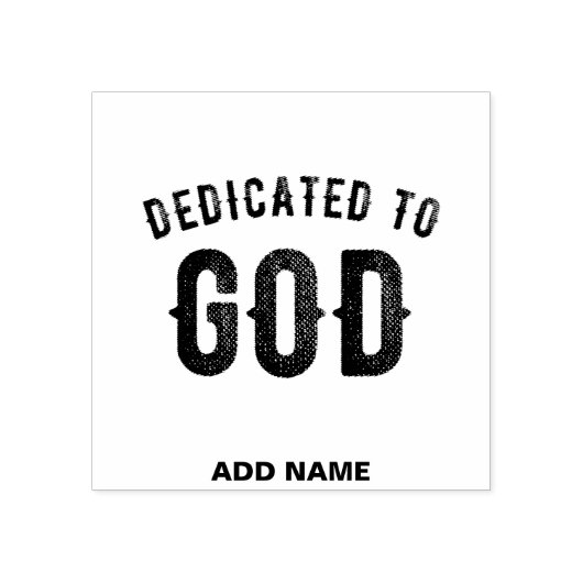 DEDICATED TO GOD COOL  BLACK TEKST RUBBERSTEMPEL (Afrduk)