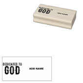 DEDICATED TO GOD  COOL BLACK TEKST RUBBERSTEMPEL (Gestempeld)