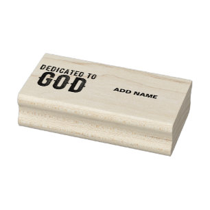 DEDICATED TO GOD COOL BLACK TEKST RUBBERSTEMPEL