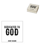 DEDICATED TO GOD COOL BLACK TEKST RUBBERSTEMPEL (Gestempeld)