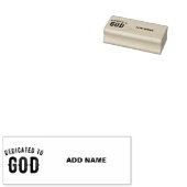 DEDICATED TO GOD COOL BLACK TEKST RUBBERSTEMPEL (Gestempeld)