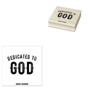 DEDICATED TO GOD COOL  BLACK TEKST RUBBERSTEMPEL
