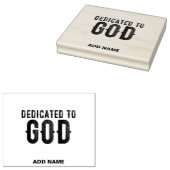 DEDICATED TO GOD  COOL BLACK TEKST RUBBERSTEMPEL (Gestempeld)