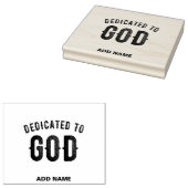 DEDICATED TO GOD COOL  BLACK TEKST RUBBERSTEMPEL (Gestempeld)